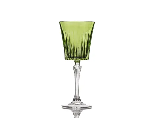 G348 :: Crystal Green Wine Glass