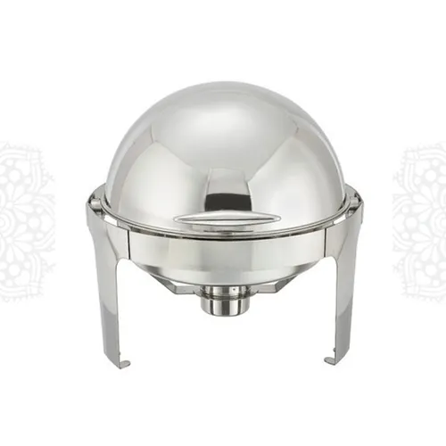 EQ43 :: Round 6 Quart Roll Top Stainless Steel Chafer 