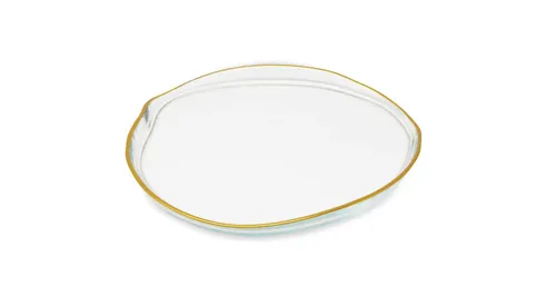 CHRG41 :: Gold Edged Glass Squircle Charger
