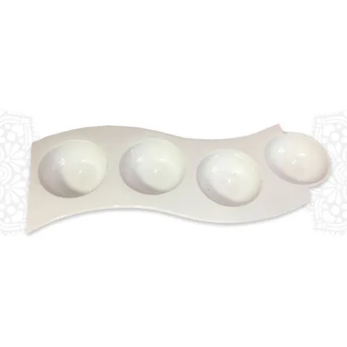 SEC04 :: Four Round Section Wavy Platter 