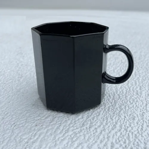 G275 :: Black Beveled Mug with Handle 