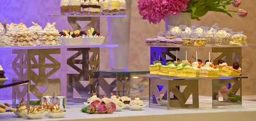 SRV58 :: Stainless Steel Design Risers with Glass Shelf