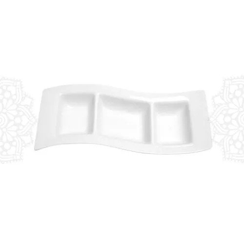 SEC20 :: 3 Section Wavy Serving Dish 10.5