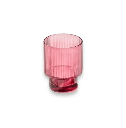 G375 :: Ribbed Plum Rock Glass
