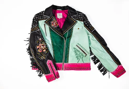 Double D Ranch Horse Head Biker Jacket