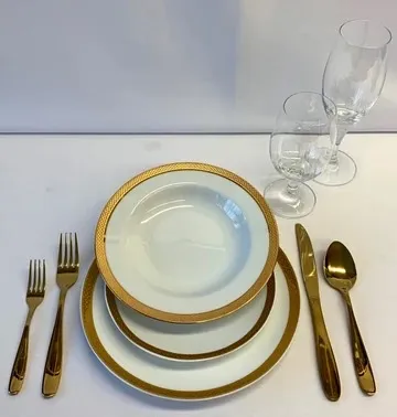 Wide Gold Rim / Classic Gold Dinner Package 