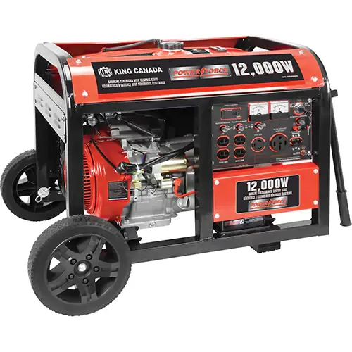 Electric Start Gas Generator with Wheel Kit, 12000 W Surge, 9000 W Rated, 120 V/240 V, 31 L Tank