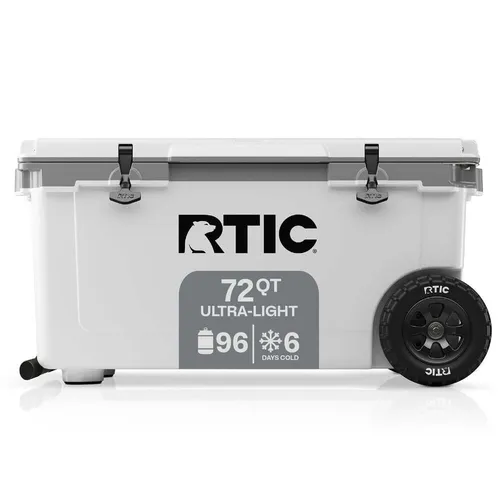 72 Qt RTIC Ultra-Light Wheeled Cooler, White