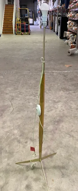 FL 7754 - Floor Lamp - Gold & Wooden Stand