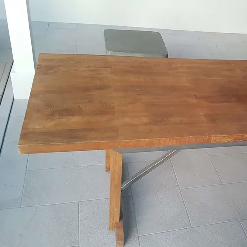 DT 2054 - Dining Table - Natural Timber with Collapsible Trestle Base
