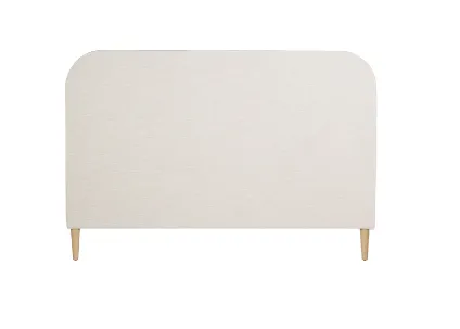 BH 0083 - Queen Bedhead - Oatmeal Linen with Tapered Edges & Blonde Feet
