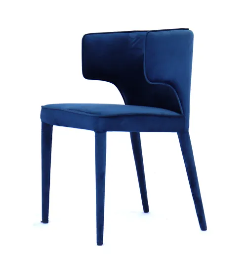 DC 6024 - Dining Chair - Blue Velvet Curved Back