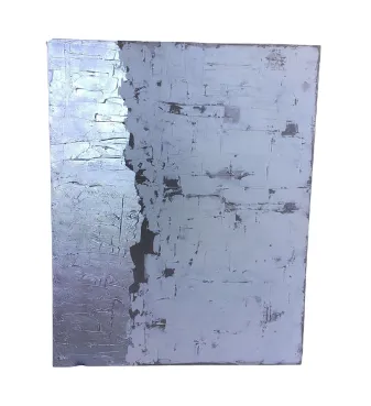 AW 8013 - Artwork - Large - Abstract Canvas Silver & Brown Shine