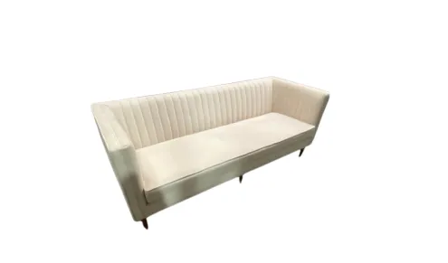 SF 6094 - Sofa - Cream Velvet with Oak Timber Frame & Gold Tip Feet