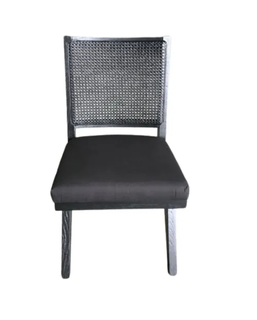 OC 7846 - Occasional Chair - Black Timber Frame with Black Rattan Back