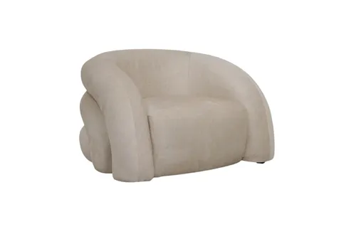 OC 0042 - Modern Leisure Occasional Chair with Natural Fabric Feel & Ribbed Back Design