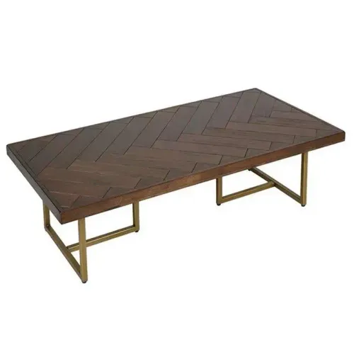 CT 0024 - Coffee Table - Bruno Rectangular Herringbone Brushed Legs