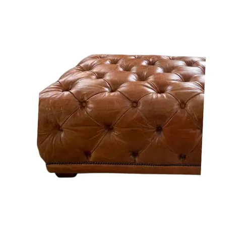 OTT 0007 - Ottoman - Large Chesterfield Brown Leather