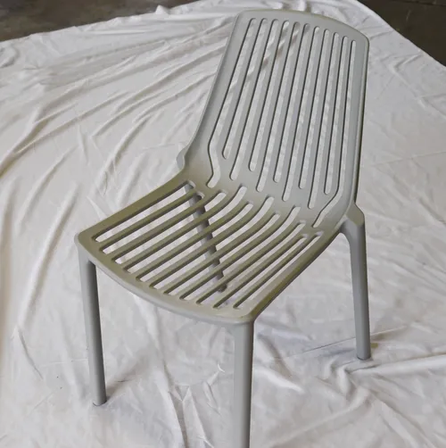 OD DC 0001 - Outdoor - Dining Chair - Light Grey Polypropylene Slatted