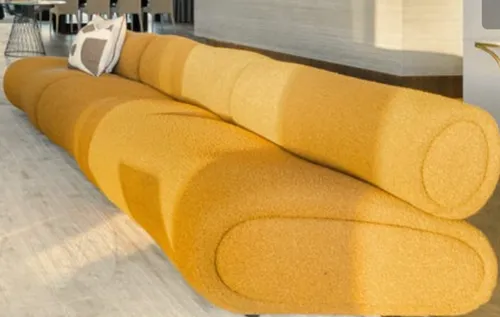 SF 0021 - Modular Sofa - Terracotta Curved Bubble Profile Armless 3 Piece