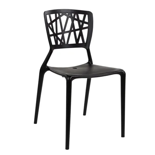 OD DC 6126 - Outdoor - Dining Chair - Outdoor Black Polypropylene Lattice Back