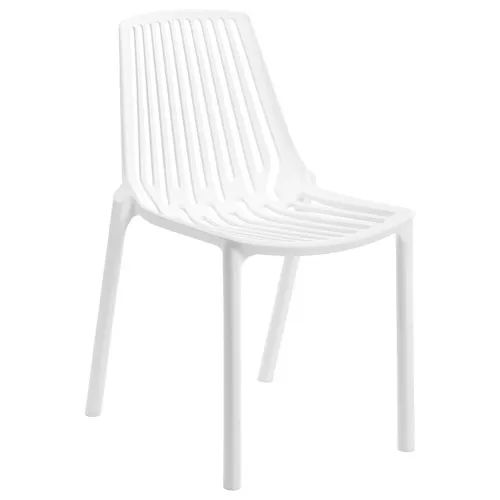 OD DC 4025 - Outdoor - Dining Chair - White Polypropylene Slatted