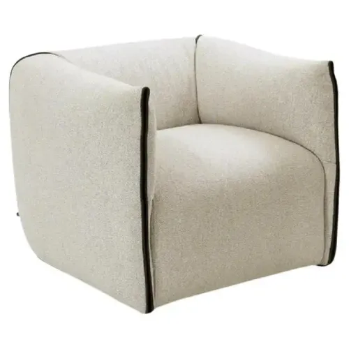 OC 7727 - White Lambs Wool Cubed Occasional Chair with Zipper Front