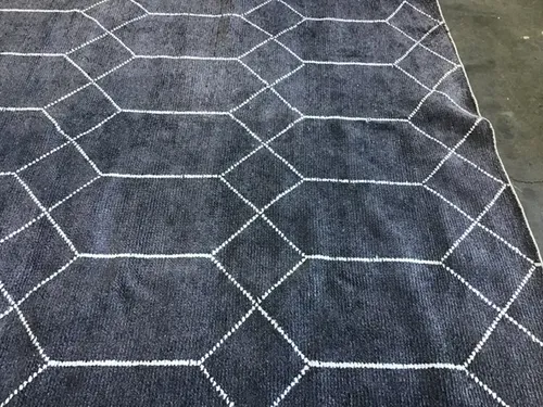 RG 8032 - Rug - Medium - Cadrys Black Ivory Geometric Distressed