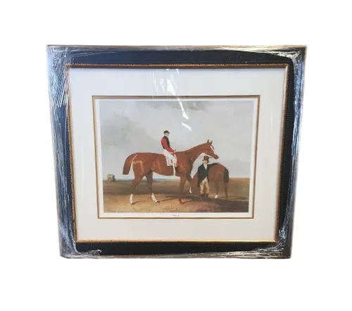 AW 5021B - Elis Horse Back in Small Glass Brown Frame 