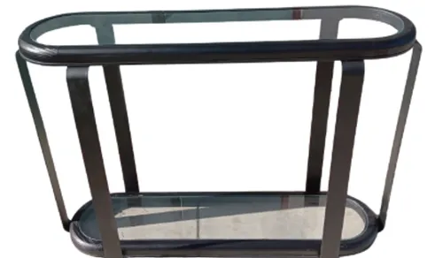CN 0108 - Console - Black Narrow Oval with Glass Top