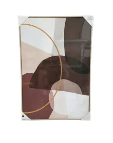 AW 5010 - Artwork - Medium - Pink & Brown Toned Organic Shapes with Gold Line