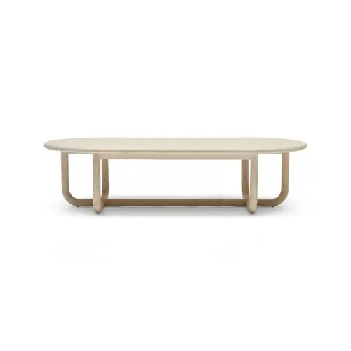 CT 0093 - Coffee Table - Sculptural Oval in Grey/White Natural Grain Pine 