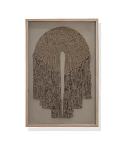 AW 0260 - Artwork - Large - Tribal Wicker Feature Encased in Timber Framed