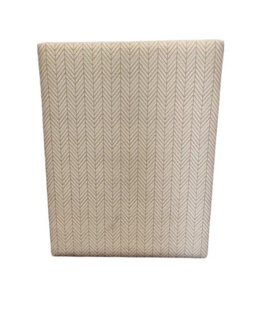 BH 7751 - Single Bedhead - White Linen & Mandarin Zig Zag Line Design