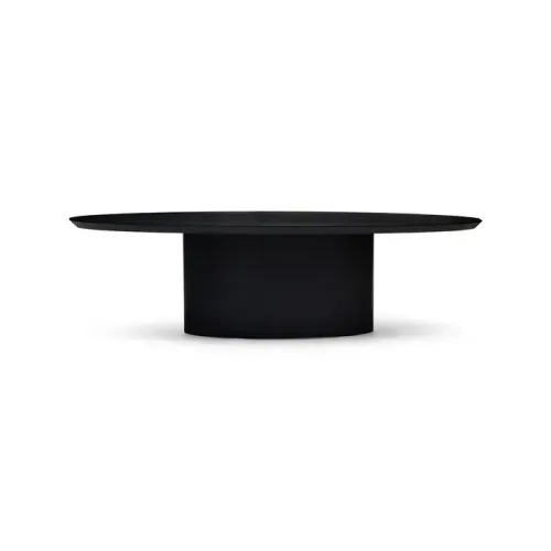 DT 0031 - Dining Table - Elliptical Black Oak Oval Top & Base
