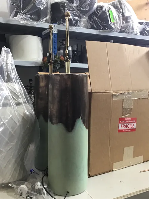 LP 5201 - Table Lamp - Mint & Brass Melted Ice Cream