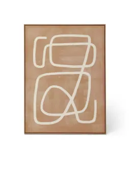 AW 0299 - Artwork - Large - White & Tan Motu Encased in Framed