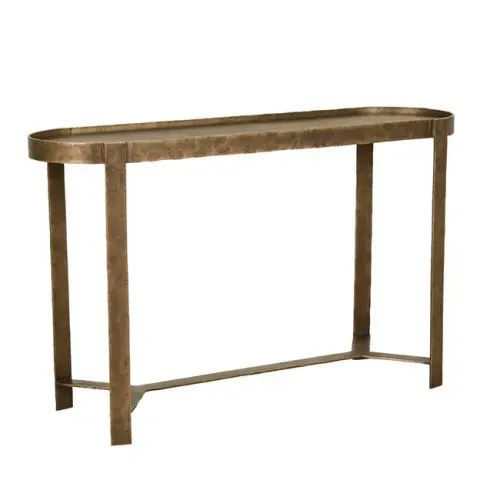 CN 0017 - Oval Shaped Antique Rustic Brass Console 