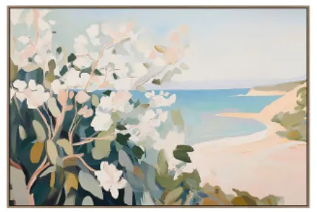 AW 0058A - Artwork - Large - Native Coast A Framed Canvas Oak