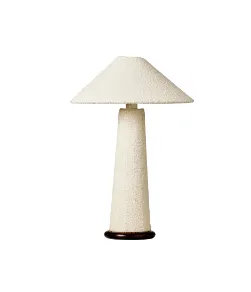 LP 0148 - Table Lamp - Cylindric Cone Off White Boucle Wrapped Base & Shade