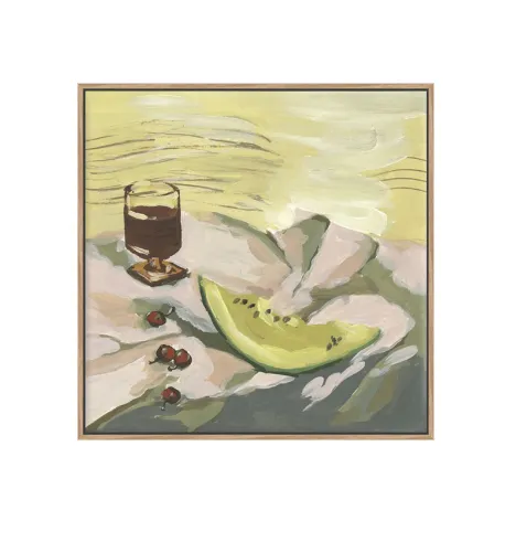 AW 0485A - Artwork - Medium - Melon Picnic in Natural Frame