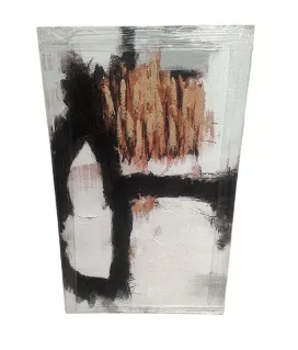 AW 4877 - Small Abstract Black, White & Red Unframed Canvas