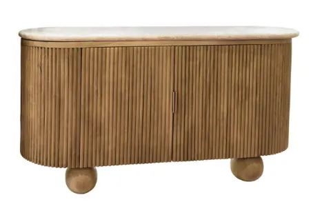 BF 0031 - Buffet - Lucia Travertine Natural Mango Wood w/ Marble Top