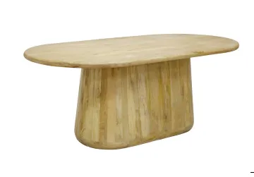 DT 0037 - Oval Shaped Blonde Wood Dinning Table 