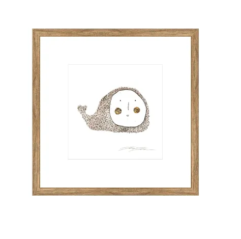 AW 0472 - Serigraph Fish in Natural Frame - Small Artwork