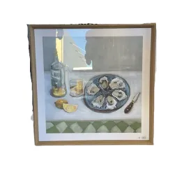 AW 0354 - Artwork - Medium - Oysters & Cinzano Framed Glass