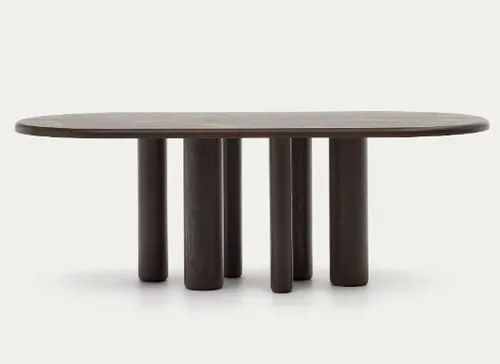 DT 0051 - Dining Table - Mailen Oval Table in Ash Wood Veneer with Dark Finish