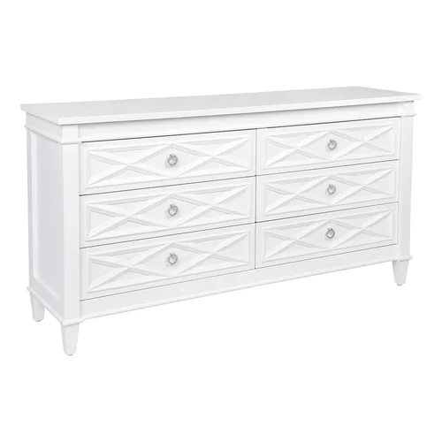BF 7860 - Gloss White Timber Buffet with Silver Handles - Standard Range