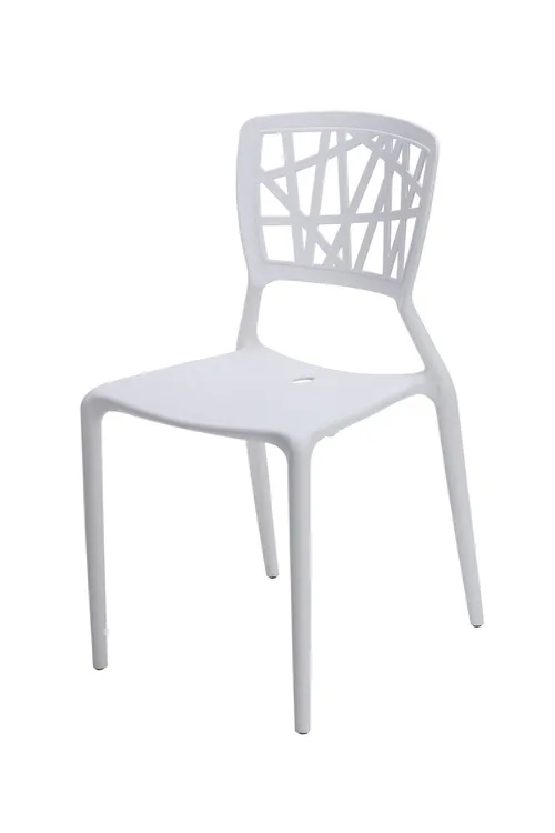 OD DC 7101 - Outdoor - Dining Chair - Sunset Range Lattice Back White Polypropylene