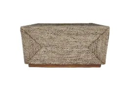 CT 0002 - Coffee Table - Large Square Brown Wicker